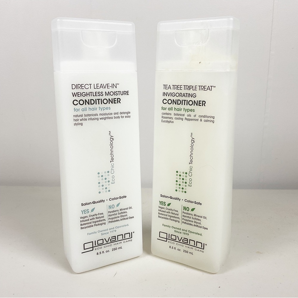 Giovanni Tea Tree & weightless, moisture conditioner Lot 2 New Hair Care